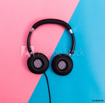 Picture of Headphones on a bright split background